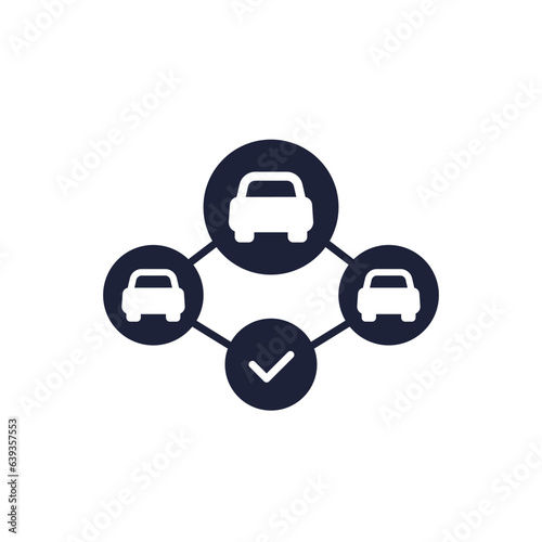 car fleet icon, grouping of vehicles vector
