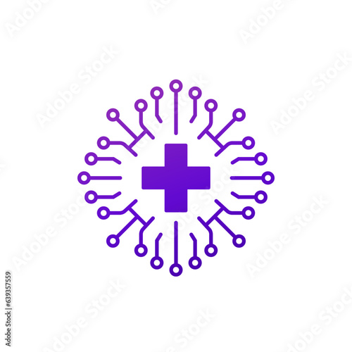 AI in healthcare icon on white