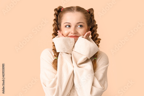 Beautiful happy young woman...