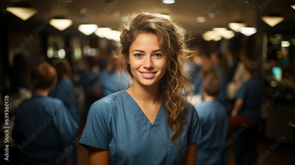 Interning for the Future: A Female Medical Intern Contributing to the Clinic, medical concept, healthcare