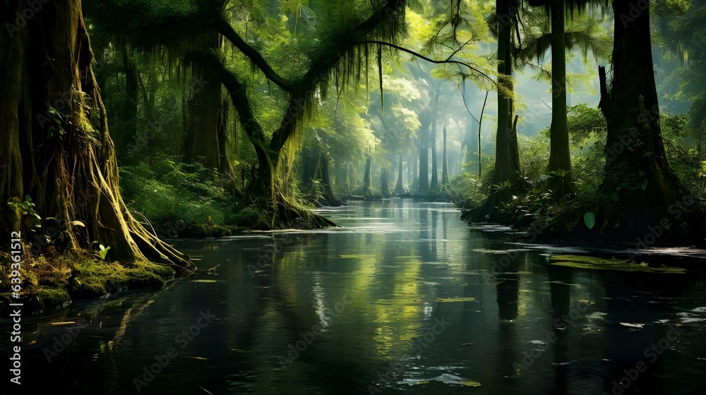 Fototapeta premium river in the woods