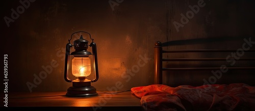 a lamp on fire in a room
