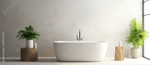 Blank white tub decor in toilet and bath