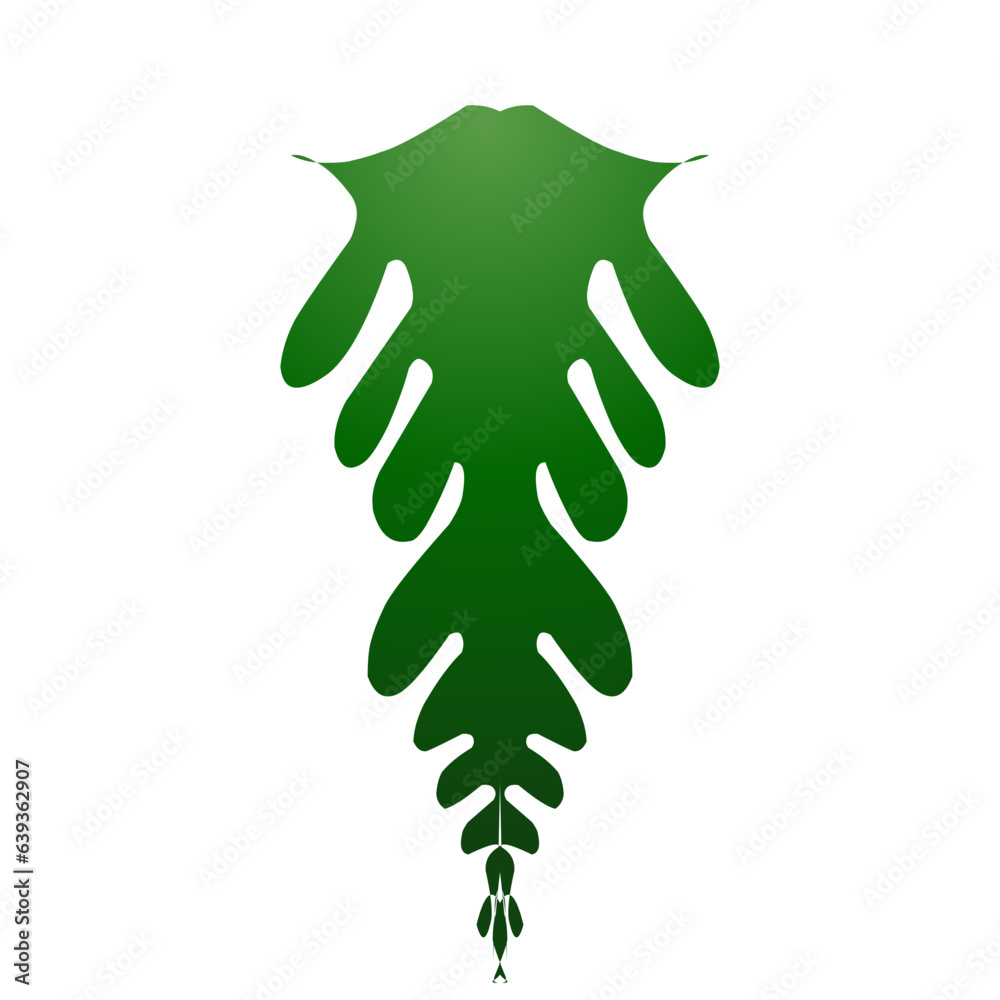 Obraz premium Set of Tropical leaves isolated on white background ,tree folded from green paper on white background with clipping path