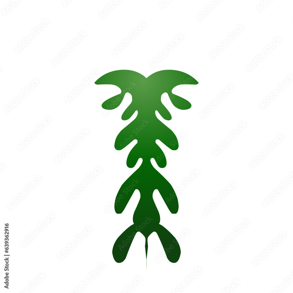 Set of Tropical leaves isolated on white background ,tree folded from green paper on white background with clipping path Set of Tropical leaves isolated on white background ,tree folded from green paper on white background with clipping path