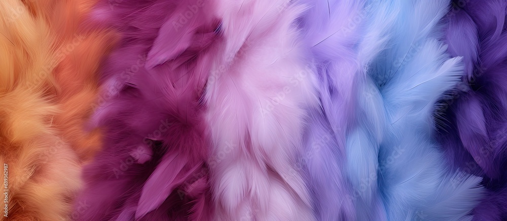 Closeup texture of a colorful patterned and shaggy fur background synthetic or natural with long fibers suitable for home decoration