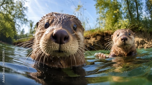 otters in water © Nica