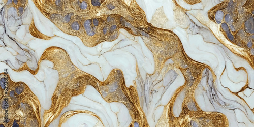 White golden marble stone with glitter veins,gold foil,decorative marbling background, texture of .Epoxy resin geode agate wallpaper,shimmer cracks.Fluid art alcohol ink painting.Wedding card template