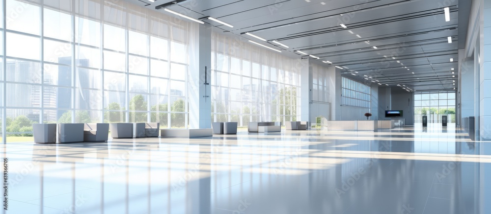 Bright spacious hall in the business district visualization