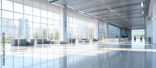 Bright spacious hall in the business district visualization photo