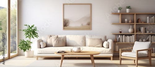 Scandinavian style modern living room interior