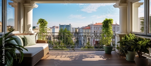 Photographie Decorating the balcony of a residential apartment and its view