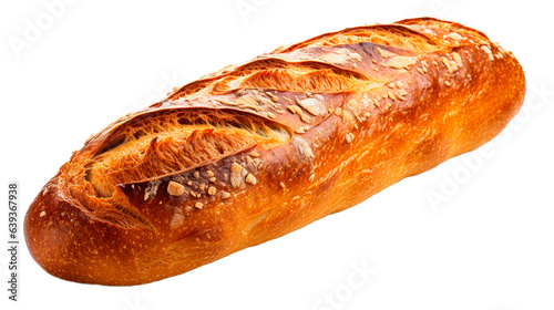 Artisanal Baguette Bread: Crispy, Fresh, and Irresistible on Transparent Background. Generative AI.