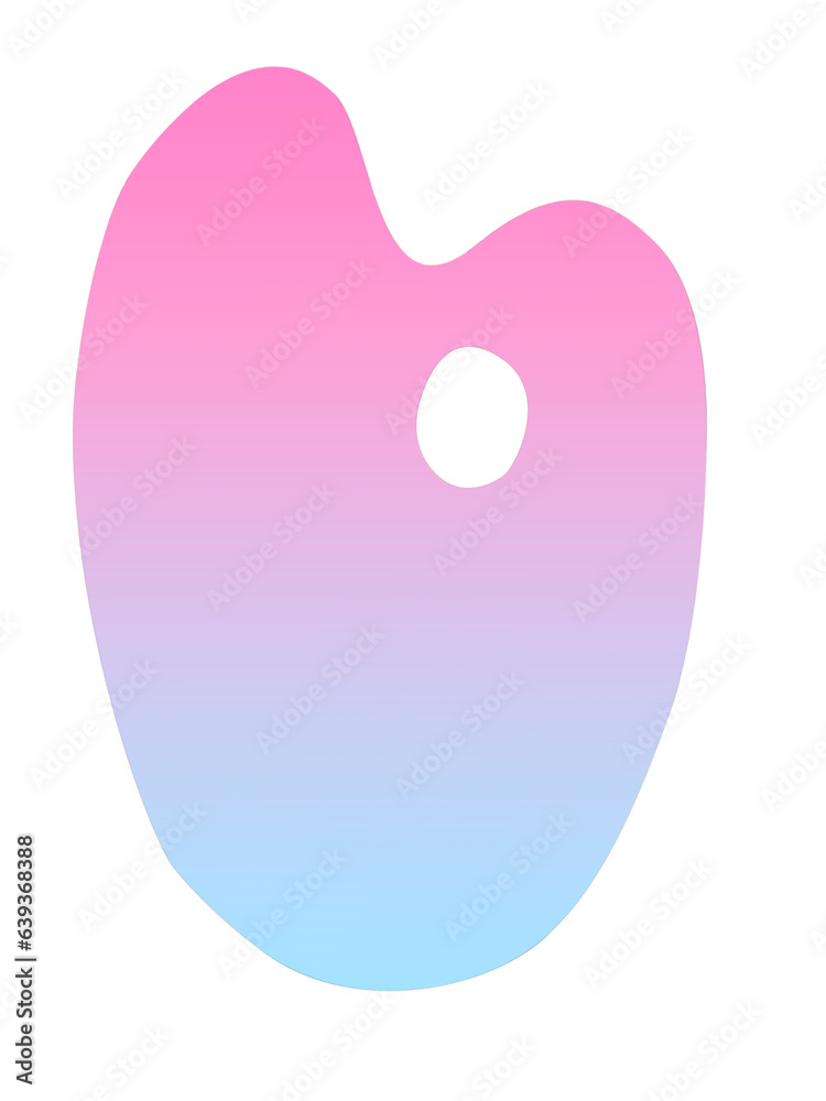 Isolated pink to blue gradient artist palette