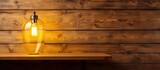 A wooden texture with a yellow lamp