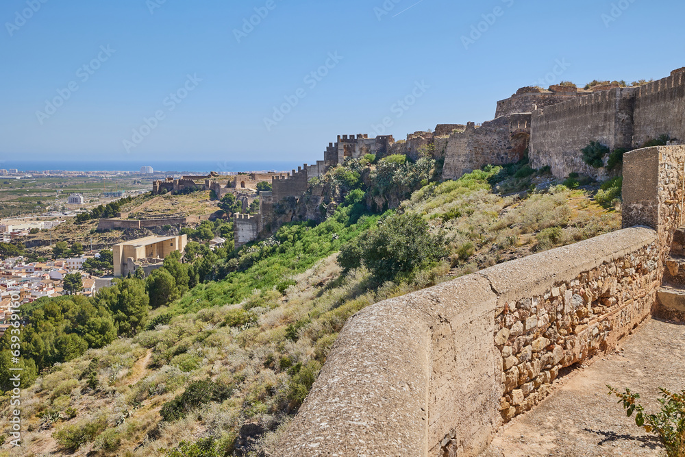 Ancient stone fortress of Sagunto Castle on the top of mountain