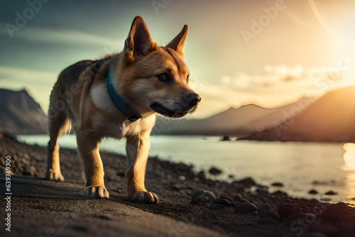 dog on beach © Muhammad Naeem