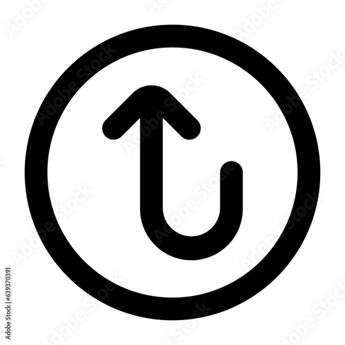 Arrow Turn Up Icon - High-Quality Upward-Turning Arrow Symbol for Web, Mobile, Navigation, and User Interface Design