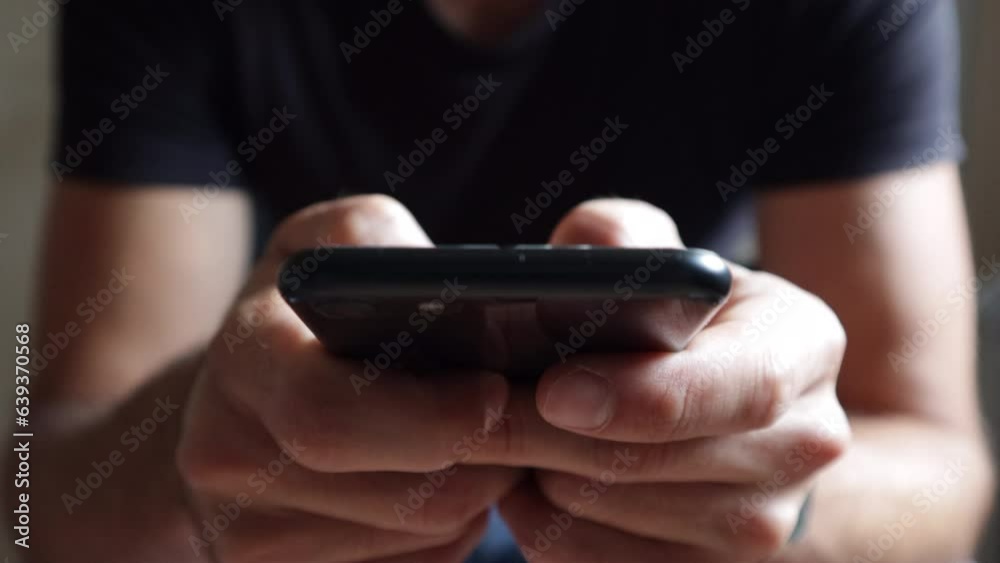 Man Texting On His Phone - Social Media Messaging Man Texting On His Phone - Social Media Messaging