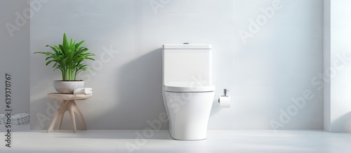 Modern bathroom with a white toilet