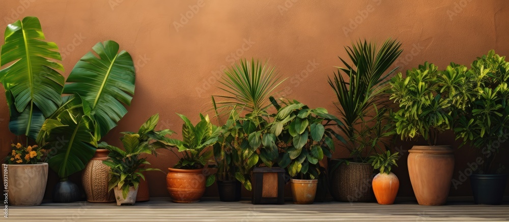Fototapeta premium Yard with ornamental flora