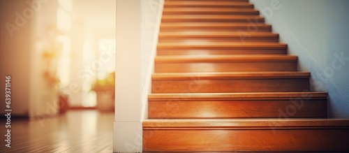 Abstract illustration of a staircase with a blurry background