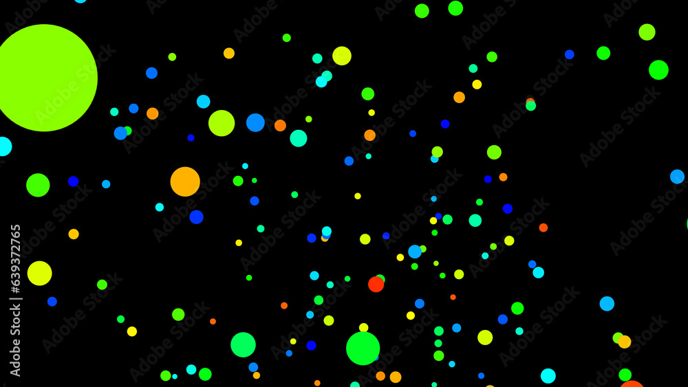 Abstract serpentines of different colors are carried by the wind. Slow motion. Animation. 3D. 4K. Isolated black background.