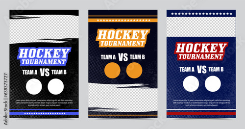 Hockey Tournament poster or flyer vector design