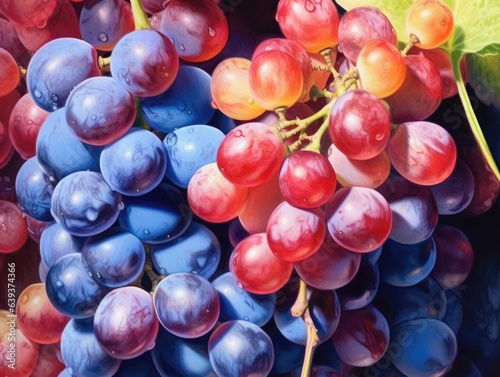 Whimsical and creative grape watercolor artwork