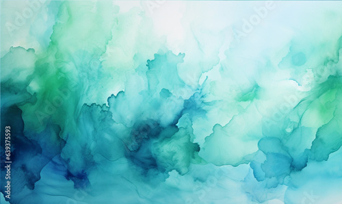 Blue and green watercolor abstract background. Abstract composition illustration.