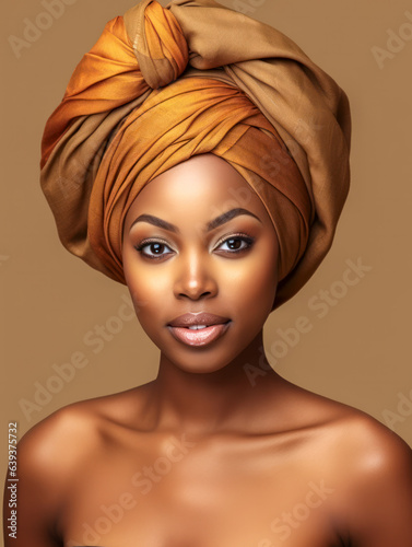 Hübsche Afrikanerin in traditioneller Kleidung, Portrait,  Generative KI