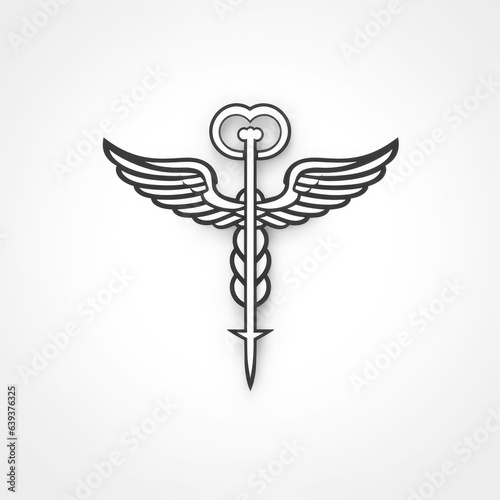 Caduceus Symbol Icon. Medicine Symbol Icon Vector Illustration. Medical Healthcare Sign Isolated On White Background