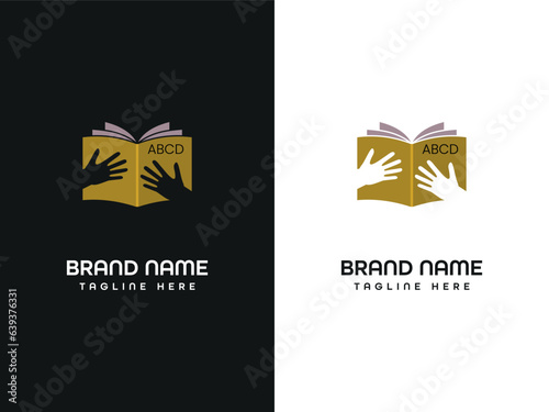 book letter icon logo design