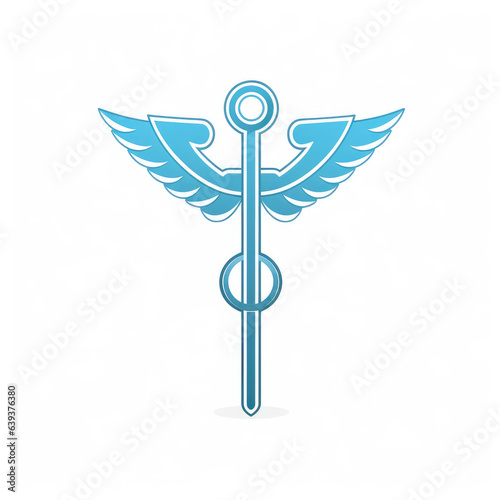 Caduceus Symbol Icon. Medicine Symbol Icon Vector Illustration. Medical Healthcare Sign Isolated On White Background