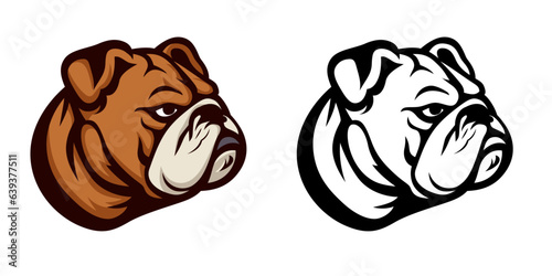 bulldog head side view logo template vector illustration, Bull dog, bully dog, American bull dog side view simple vector logo icon symbol stock vector image