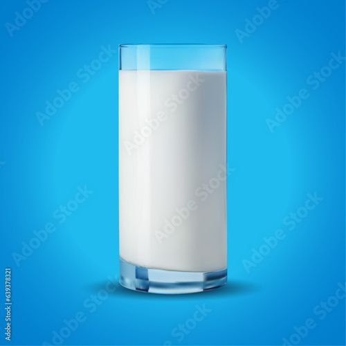 Realistic milk glass.Milk glass.3d milk glass