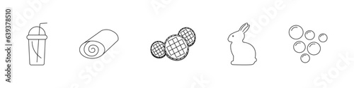 sweets,food line icon set, chocolate rabbit, cookies, cocktail, roll, chocolate, confectionery, sweets shop, interface, logotype.