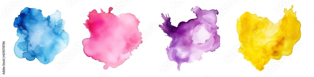 watercolor paint splashes on white background 