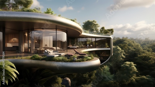 Ultra-Modern Futuristic House that Connects a Room to Nature Overlooking a Beautiful View © Pixel Alchemy