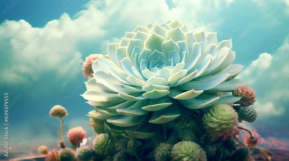 Rare and surreal succulent plant with fantasy colors like an echeveria or graptoveria Rare and surreal succulent plant with fantasy colors like an echeveria or graptoveria