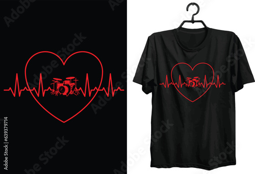 Drummer T-shirt Design. Funny Gift Item Drummer T-shirt Design For All People And Drum Lovers.