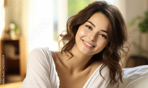 Confident Woman with White Smile in Her Home Free Download Confident Woman with White Smile in Her Home - GFXLoad