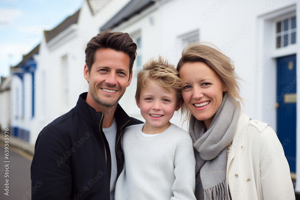 Family in front of house Family in front of house