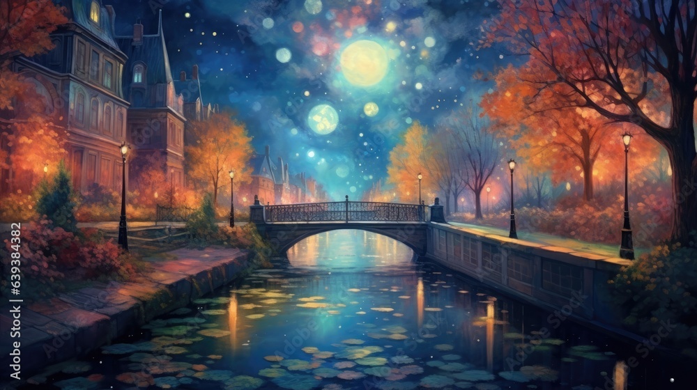 Graceful and elegant depiction of a stunning nighttime scene
