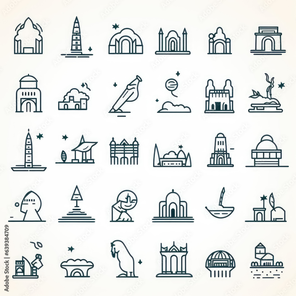 Tour and travel outline icon set vector illustration Tour and travel outline icon set vector illustration