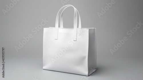 A minimalist white tote bag against a