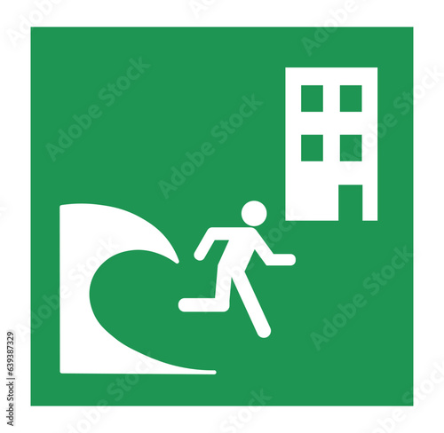 Tsunami Evacuation Building Symbol
