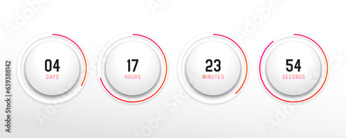 Countdown timer. Clock counter. Vector template for your design.