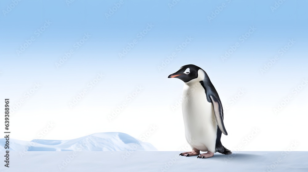 Penguin on white background