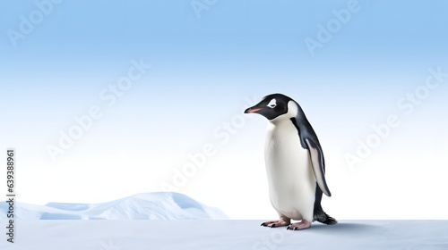 Penguin on white background